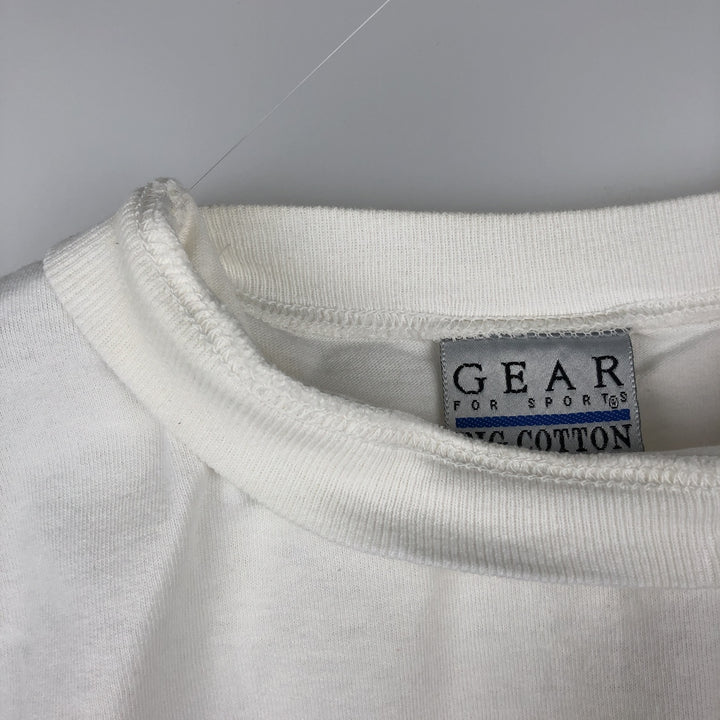 GEAR College T-shirt, Made in USA, Men's Size L cotton white type Vintage Second Hand