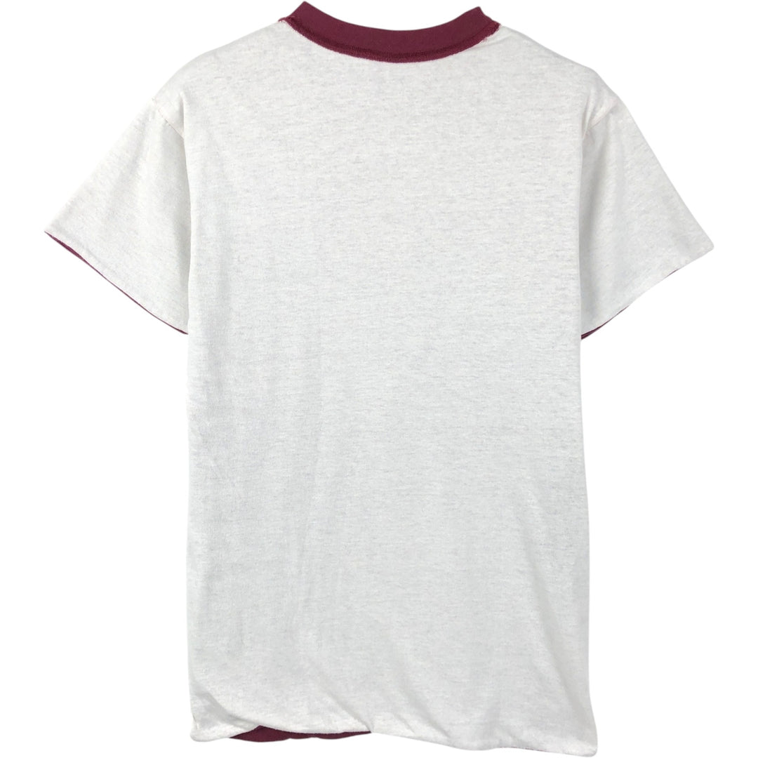 Eagle Pattern Reversible Double-Faced College T-Shirt, Men's Size S (Equivalent), Vintage unclear white type Vintage Second Hand