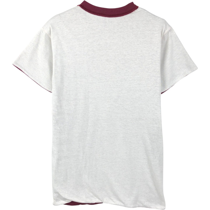 Eagle Pattern Reversible Double-Faced College T-Shirt, Men's Size S (Equivalent), Vintage unclear white type Vintage Second Hand