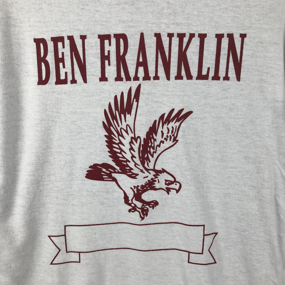 Eagle Pattern Reversible Double-Faced College T-Shirt, Men's Size S (Equivalent), Vintage unclear white type Vintage Second Hand