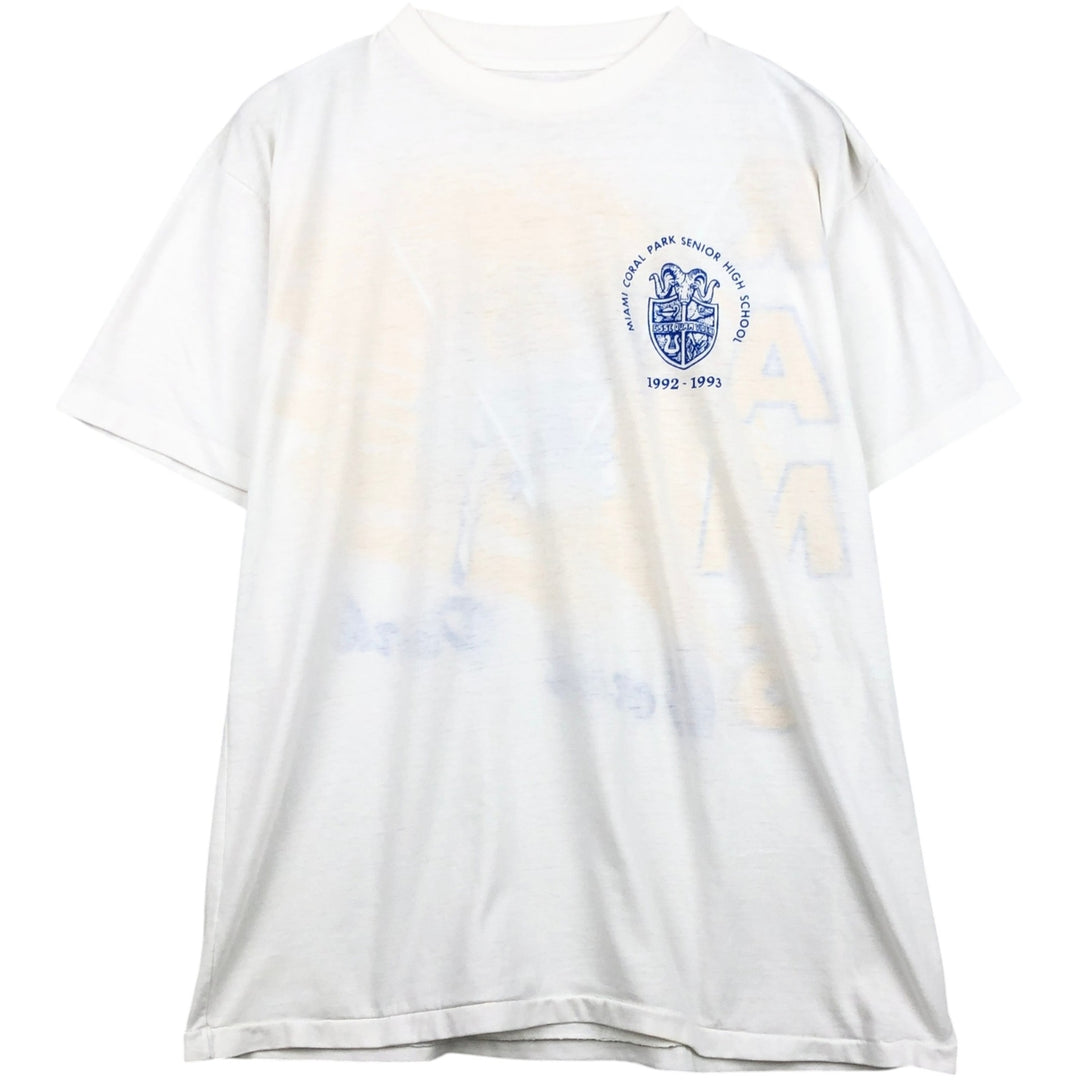 ~90'S College T-shirt, Men's Size L (approx.), Vintage unclear white type Vintage Second Hand