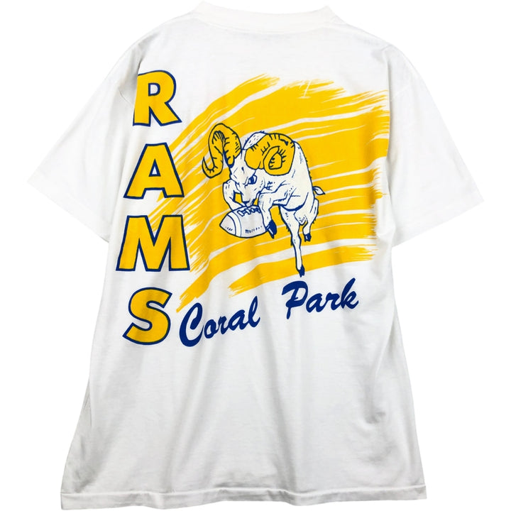 ~90'S College T-shirt, Men's Size L (approx.), Vintage unclear white type Vintage Second Hand