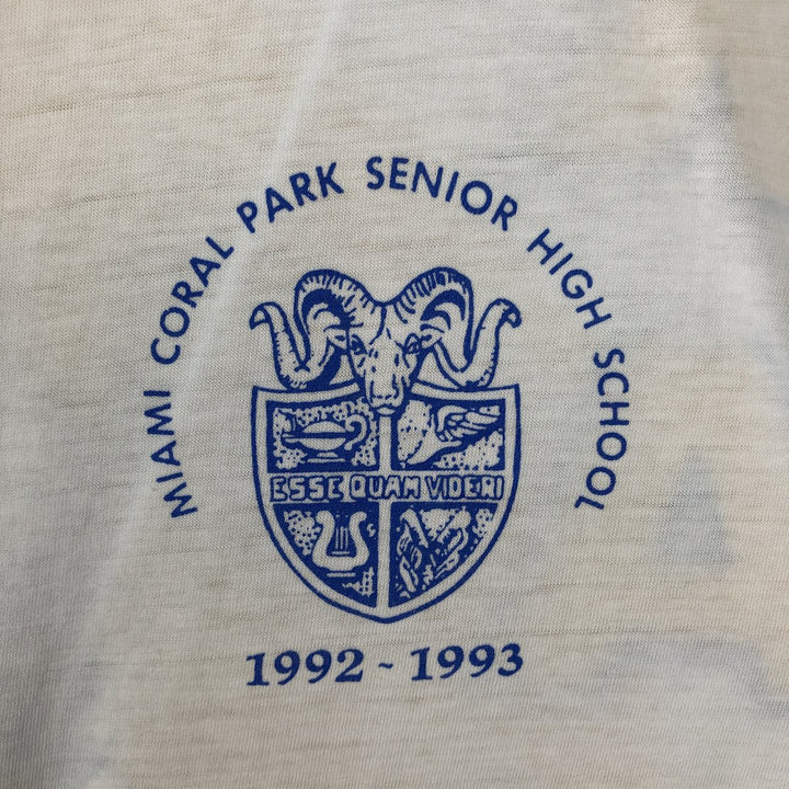 ~90'S College T-shirt, Men's Size L (approx.), Vintage unclear white type Vintage Second Hand