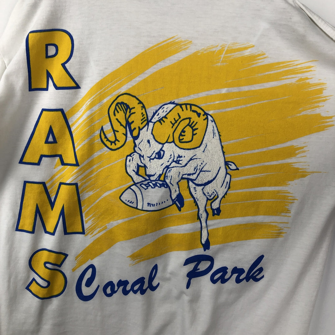 ~90'S College T-shirt, Men's Size L (approx.), Vintage unclear white type Vintage Second Hand