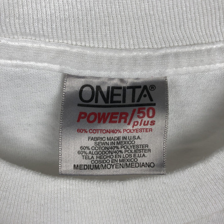90'S ONEITA POWER-T College T-Shirt, Men's Size M (Equivalent), Vintage cotton white type Vintage Second Hand