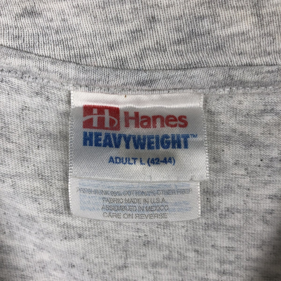 90'S Hanes Heavyweight Triple Print College T-Shirt, Men's Size L (Equivalent), Vintage cotton gray type Vintage Second Hand