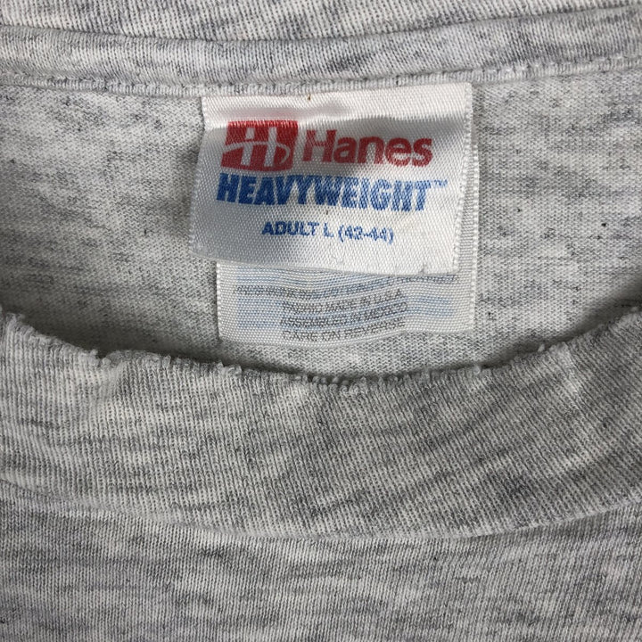 90'S Hanes Heavyweight Triple Print College T-Shirt, Men's Size L (Equivalent), Vintage cotton gray type Vintage Second Hand
