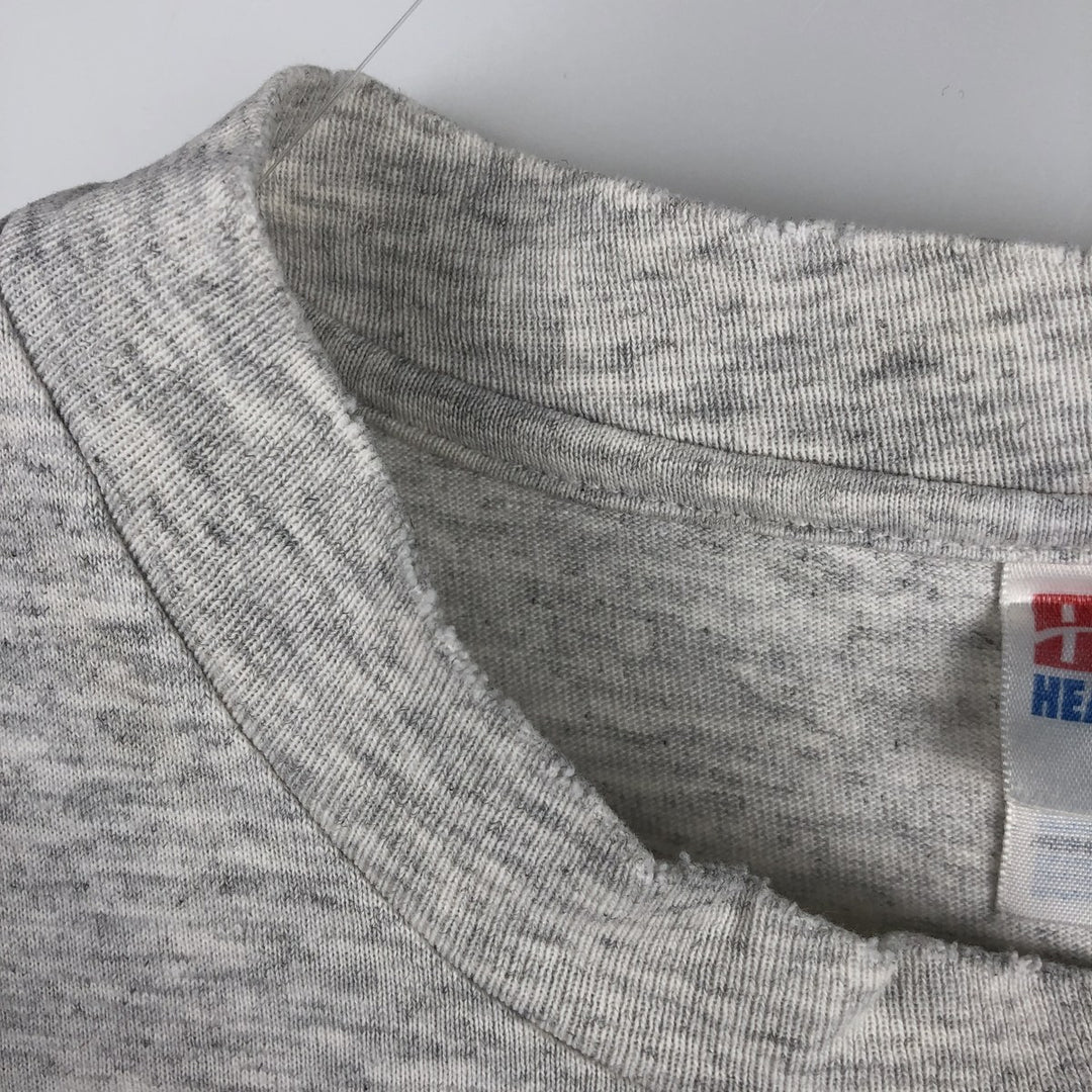 90'S Hanes Heavyweight Triple Print College T-Shirt, Men's Size L (Equivalent), Vintage cotton gray type Vintage Second Hand