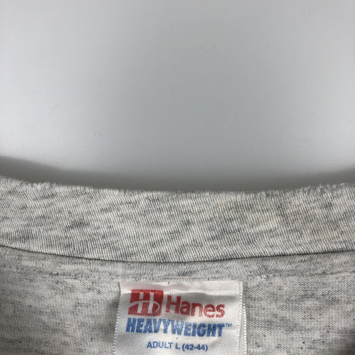 90'S Hanes Heavyweight Triple Print College T-Shirt, Men's Size L (Equivalent), Vintage cotton gray type Vintage Second Hand