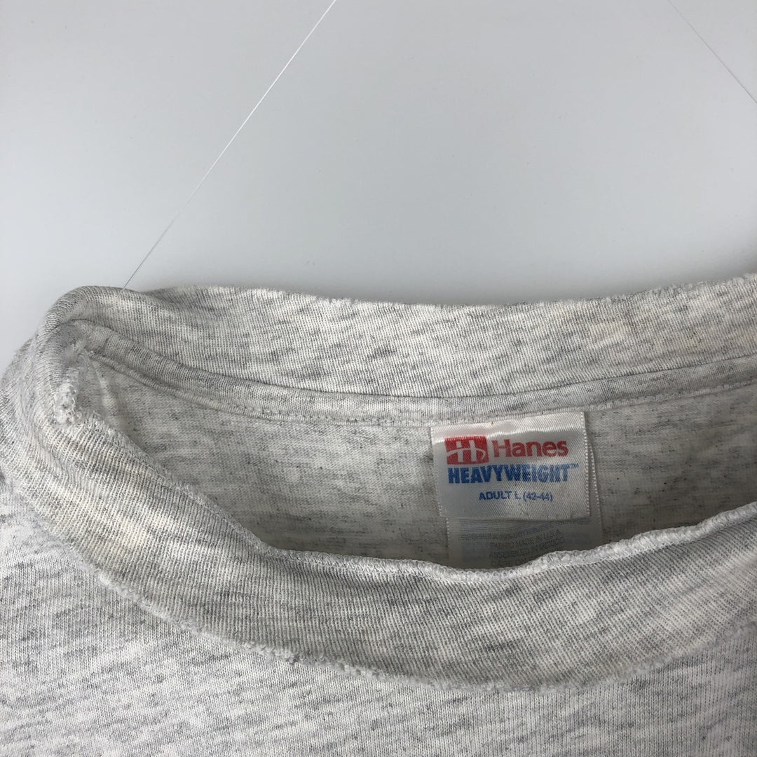 90'S Hanes Heavyweight Triple Print College T-Shirt, Men's Size L (Equivalent), Vintage cotton gray type Vintage Second Hand