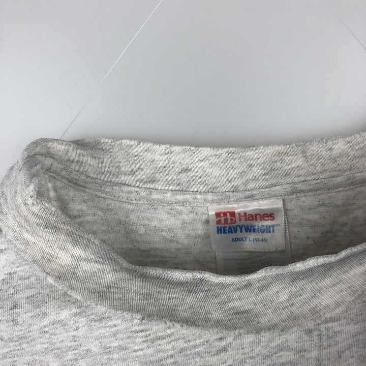 90'S Hanes Heavyweight Triple Print College T-Shirt, Men's Size L (Equivalent), Vintage cotton gray type Vintage Second Hand