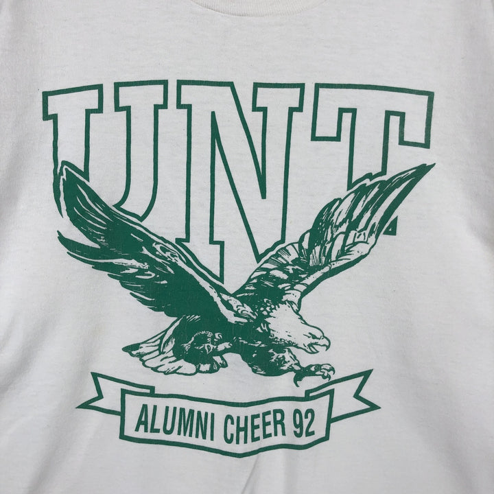 90'S Fruit of the Loom Eagle Pattern College T-Shirt, Made in USA, Men's Size L (approx.), Vintage cotton white type Vintage Second Hand