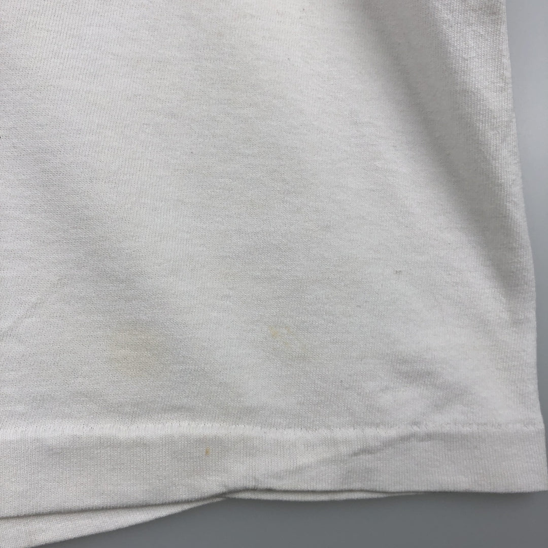 90'S Fruit of the Loom Eagle Pattern College T-Shirt, Made in USA, Men's Size L (approx.), Vintage cotton white type Vintage Second Hand