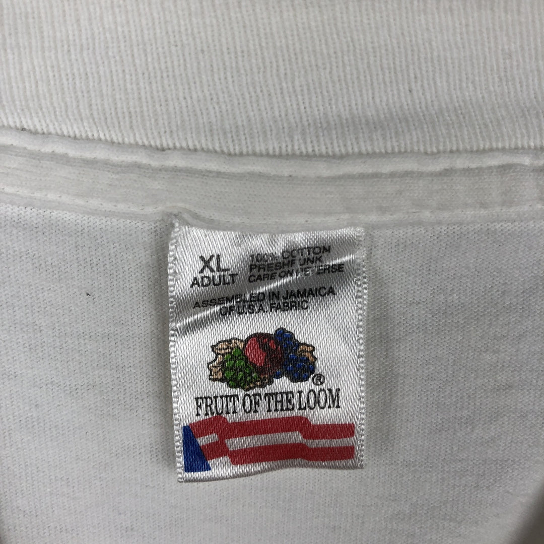 90'S Fruit of the Loom College T-Shirt, XL, Vintage cotton white type Vintage Second Hand
