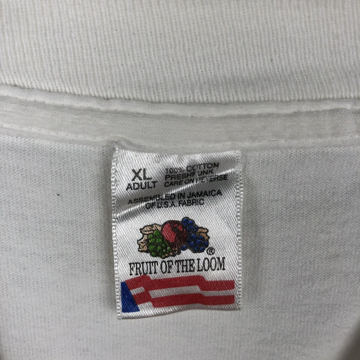 90'S Fruit of the Loom College T-Shirt, XL, Vintage cotton white type Vintage Second Hand