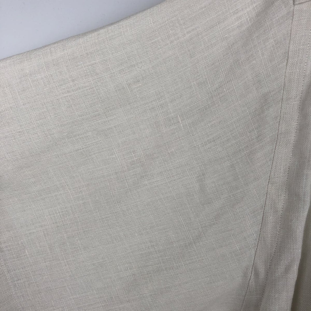 Brooks Brothers Irish Linen Short-Sleeve Linen Shirt (Men's Size M) linen Beige type Vintage Second Hand