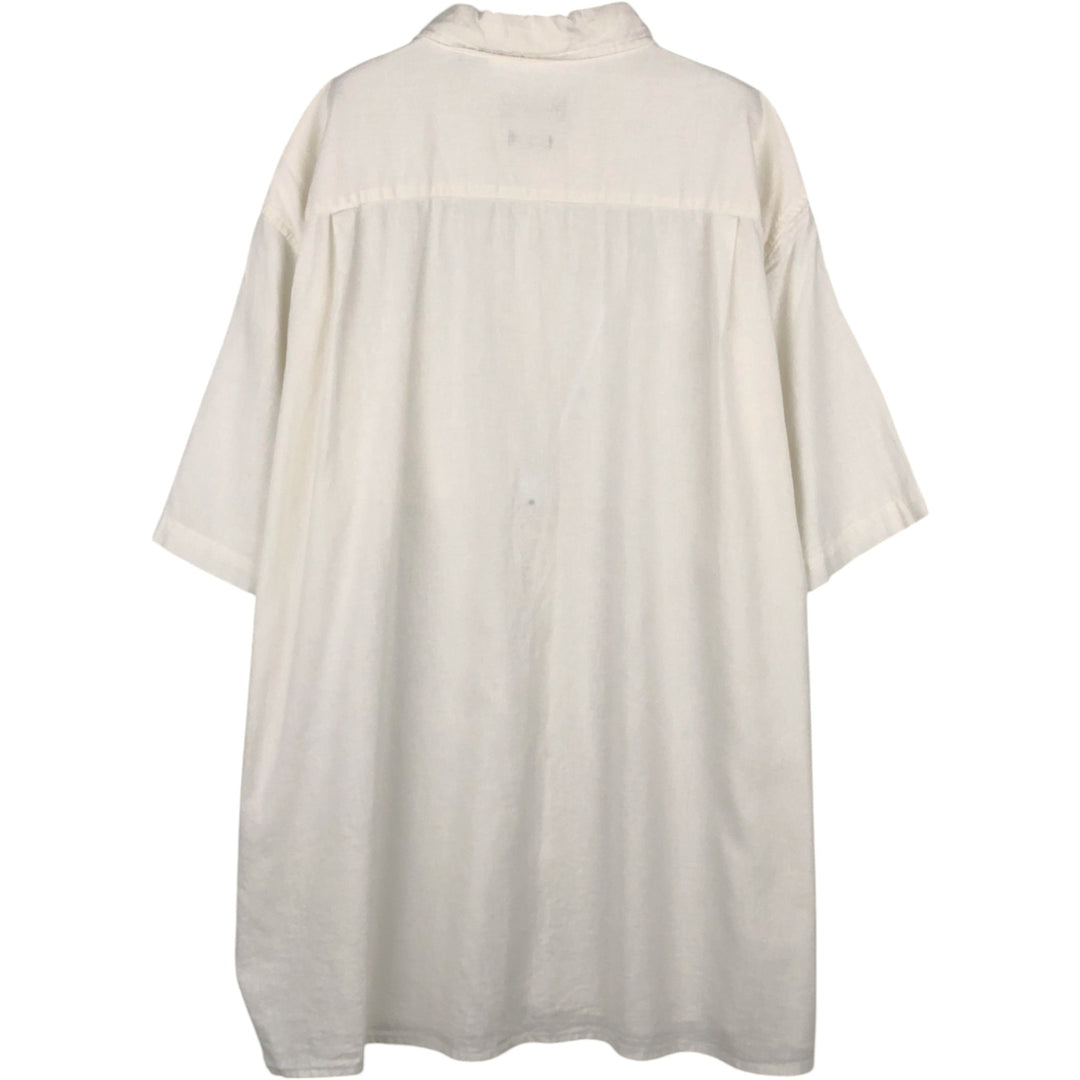 Orvis Classic Fit Short-Sleeve Hemp Shirt, Boxy Shirt, Men's Size L (approx.) Hemp pale white type Vintage Second Hand