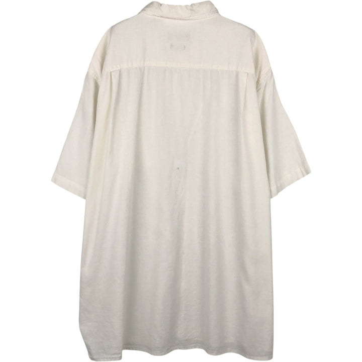 Orvis Classic Fit Short-Sleeve Hemp Shirt, Boxy Shirt, Men's Size L (approx.) Hemp pale white type Vintage Second Hand