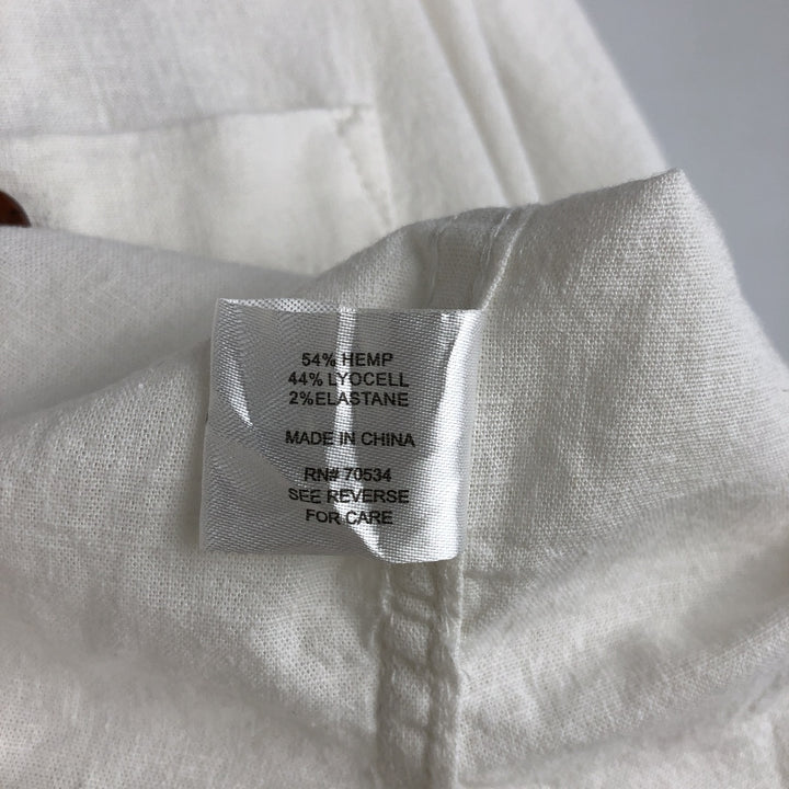 Orvis Classic Fit Short-Sleeve Hemp Shirt, Boxy Shirt, Men's Size L (approx.) Hemp pale white type Vintage Second Hand