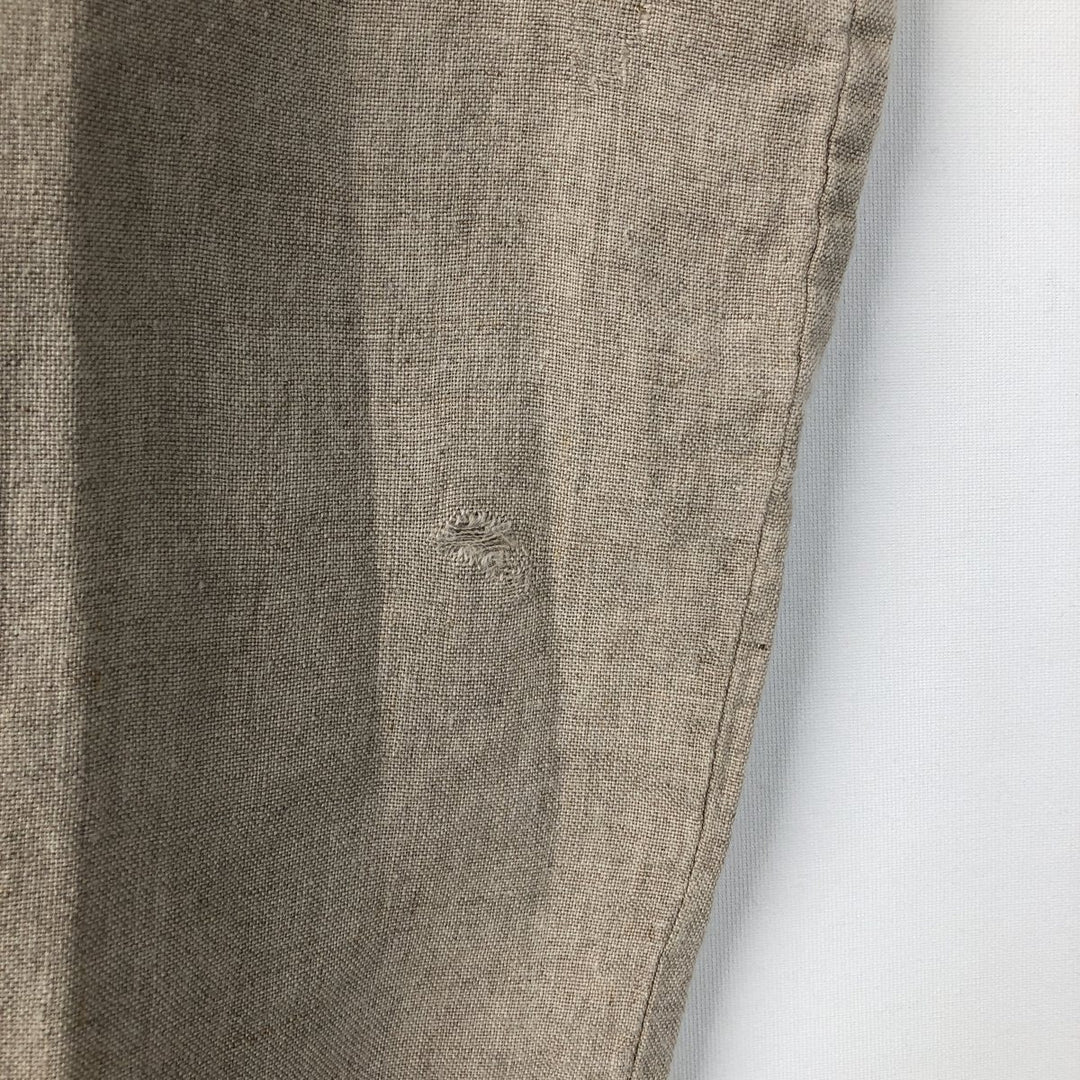 Eddie Bauer short-sleeved linen button-down shirt, men's size XL linen beige type brown Vintage Second Hand