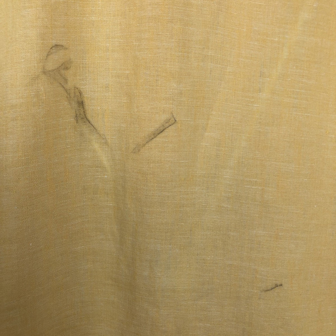 Brooks Brothers Est.1818 Short-Sleeve Linen Shirt, Men's Size L (approx.) linen yellow type Vintage Second Hand