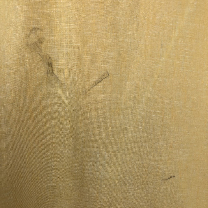 Brooks Brothers Est.1818 Short-Sleeve Linen Shirt, Men's Size L (approx.) linen yellow type Vintage Second Hand