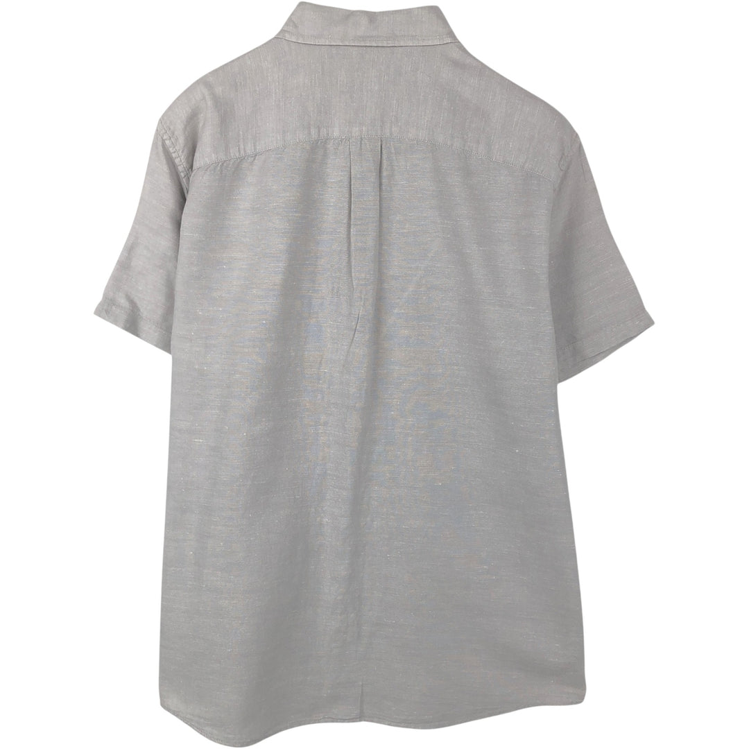 GAP STANDARD FIT Short-Sleeve Cotton x Linen Shirt, Men's Size L (approx.) linen gray type Vintage Second Hand