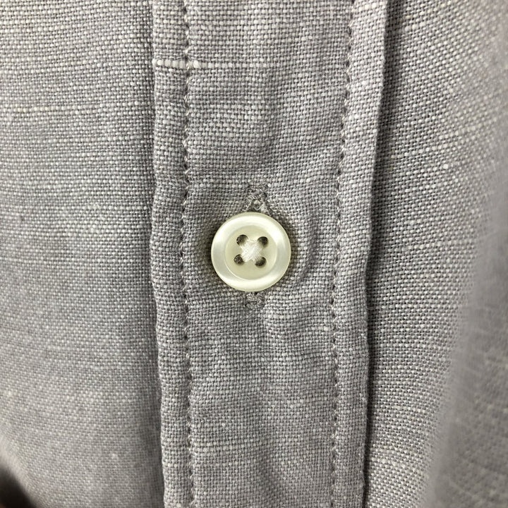 GAP STANDARD FIT Short-Sleeve Cotton x Linen Shirt, Men's Size L (approx.) linen gray type Vintage Second Hand