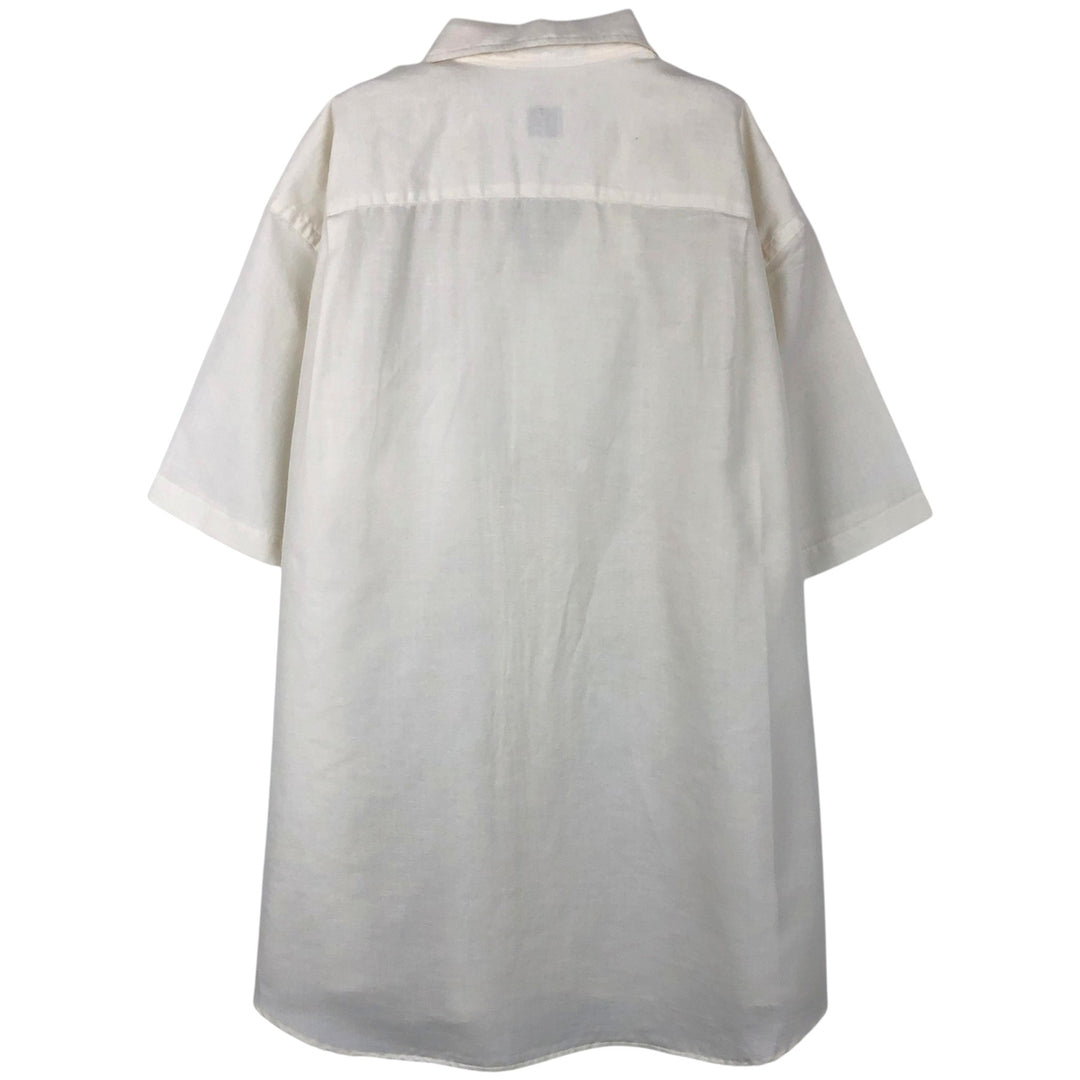 Lacoste short-sleeved open-collar cotton shirt, men's size L (approx.) cotton white type Vintage Second Hand