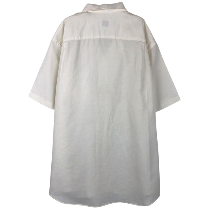 Lacoste short-sleeved open-collar cotton shirt, men's size L (approx.) cotton white type Vintage Second Hand