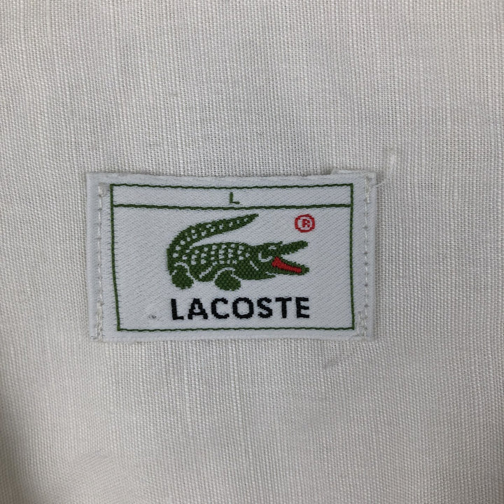 Lacoste short-sleeved open-collar cotton shirt, men's size L (approx.) cotton white type Vintage Second Hand