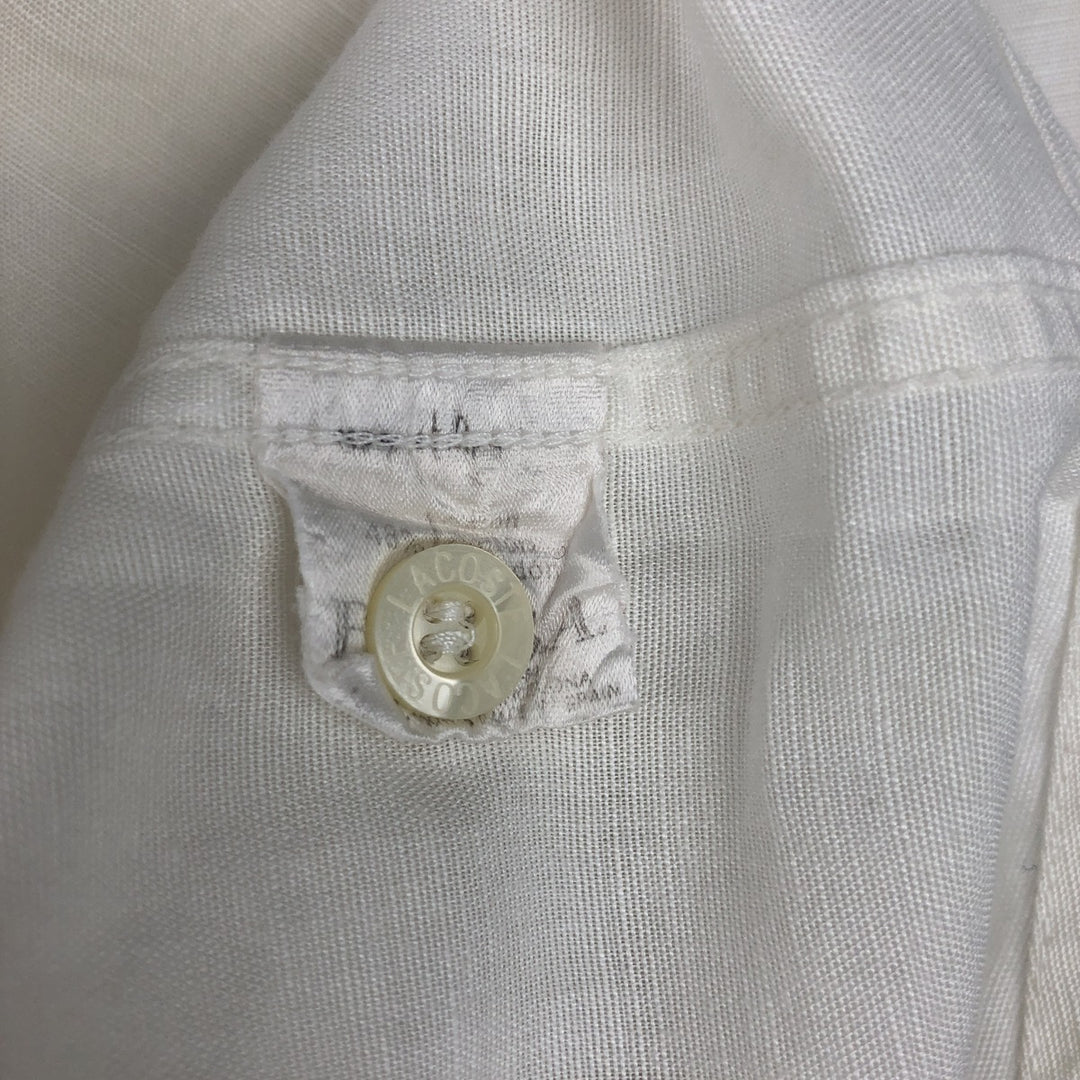 Lacoste short-sleeved open-collar cotton shirt, men's size L (approx.) cotton white type Vintage Second Hand