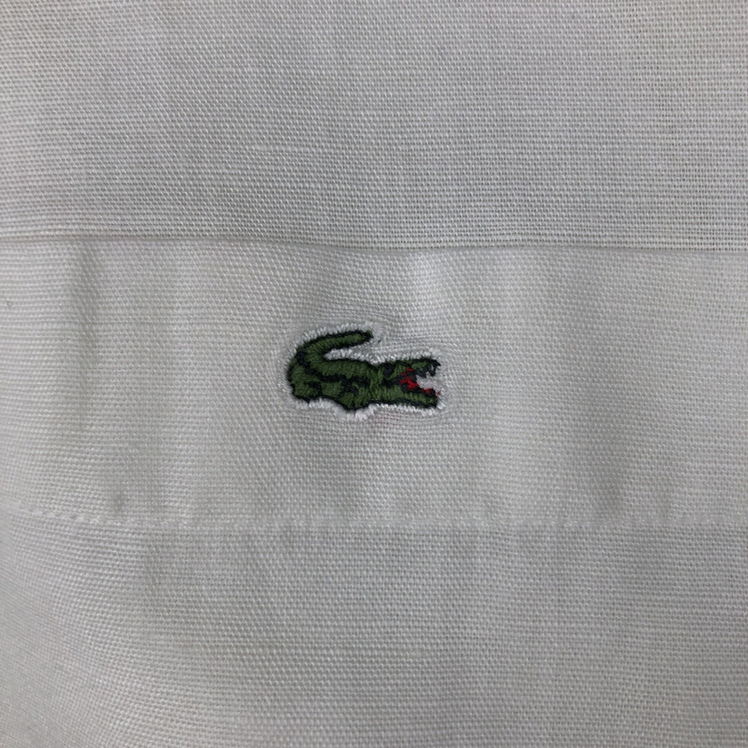 Lacoste short-sleeved open-collar cotton shirt, men's size L (approx.) cotton white type Vintage Second Hand