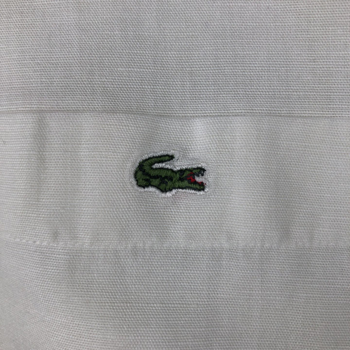 Lacoste short-sleeved open-collar cotton shirt, men's size L (approx.) cotton white type Vintage Second Hand
