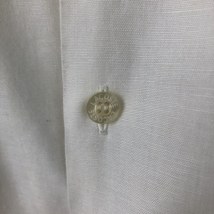 Lacoste short-sleeved open-collar cotton shirt, men's size L (approx.) cotton white type Vintage Second Hand