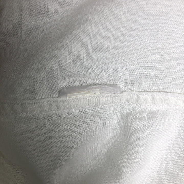 Banana Republic Slim Fit Short-Sleeve Open-Collar Linen Shirt (Men's Size M equivalent) - Boxy Shirt linen white type Vintage Second Hand