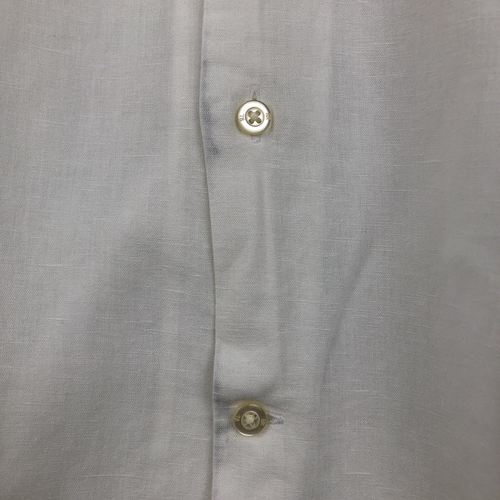 Banana Republic Slim Fit Short-Sleeve Open-Collar Linen Shirt (Men's Size M equivalent) - Boxy Shirt linen white type Vintage Second Hand
