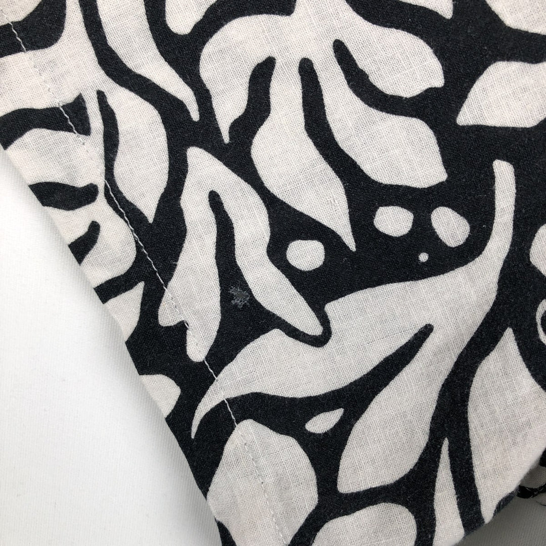 GAP MADE WITH LINEN All-over print short-sleeved open-collar cotton x linen shirt, boxy fit, men's size XL equivalent. linen white type Vintage Second Hand
