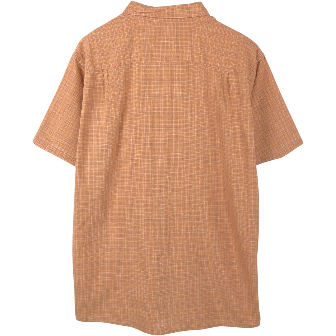 Patagonia Backstep Shirt 53139SP23 Check Pattern Short Sleeve Cotton x Hemp Box Shirt Men's Size L Hemp orange type Vintage Second Hand