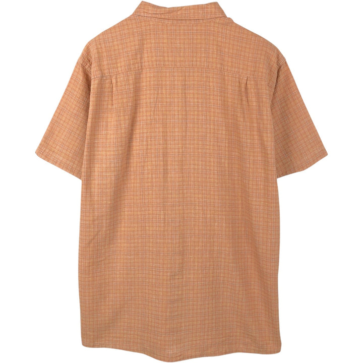 Patagonia Backstep Shirt 53139SP23 Check Pattern Short Sleeve Cotton x Hemp Box Shirt Men's Size L Hemp orange type Vintage Second Hand