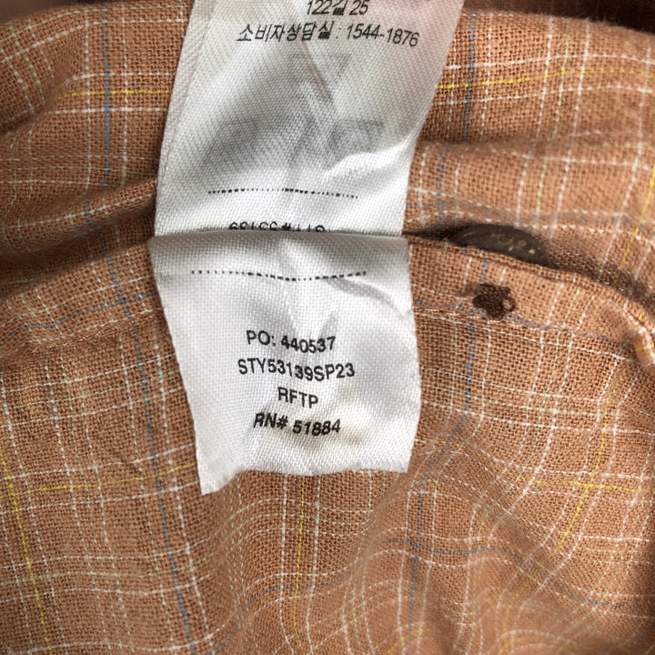 Patagonia Backstep Shirt 53139SP23 Check Pattern Short Sleeve Cotton x Hemp Box Shirt Men's Size L Hemp orange type Vintage Second Hand