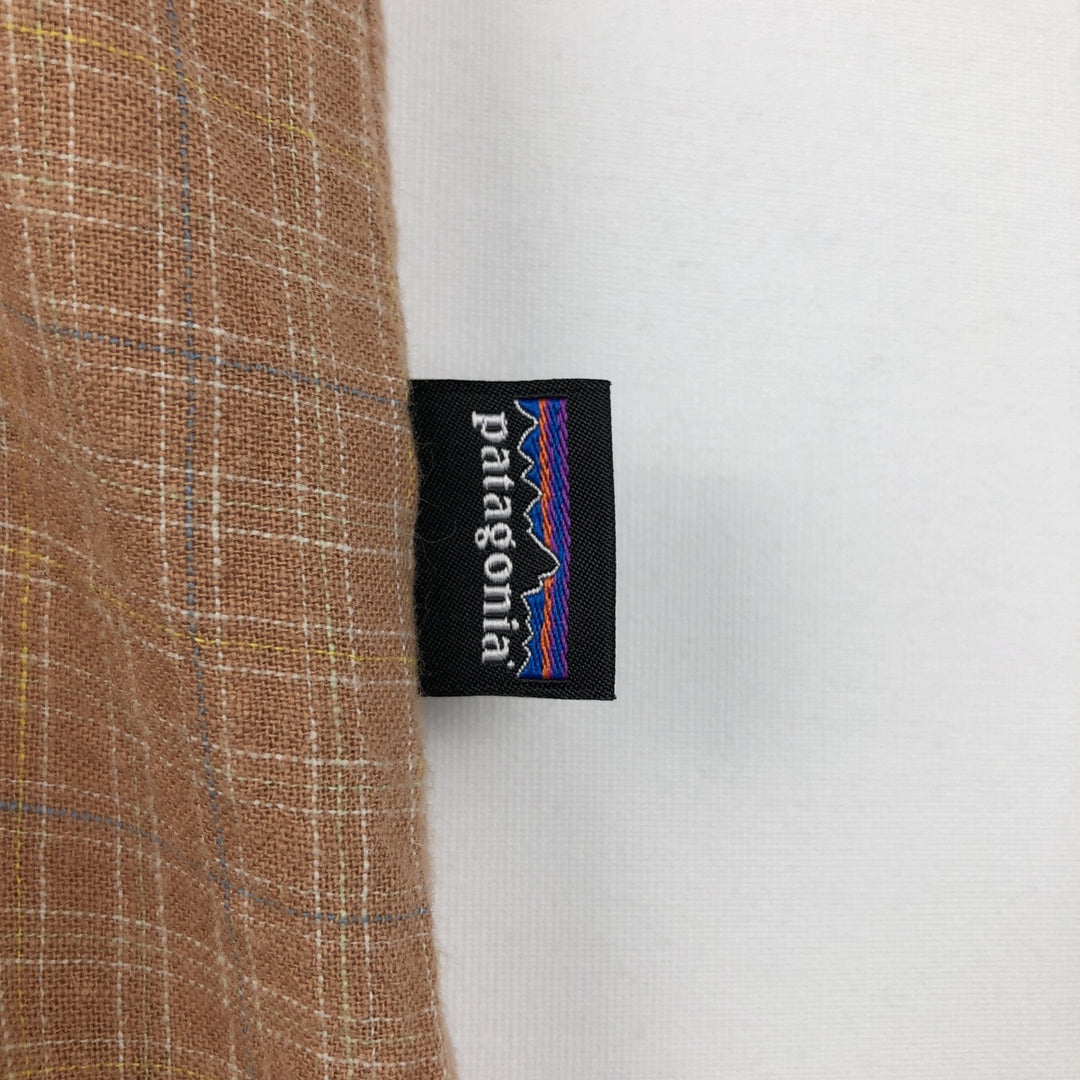 Patagonia Backstep Shirt 53139SP23 Check Pattern Short Sleeve Cotton x Hemp Box Shirt Men's Size L Hemp orange type Vintage Second Hand