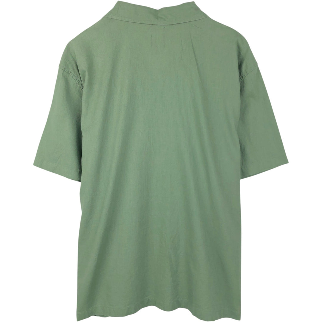 2000'S GAP MADE WITH LINEN Short-Sleeve Open Collar Cotton x Linen Shirt, Boxy Fit, Men's Size L (approx.) linen green type Vintage Second Hand