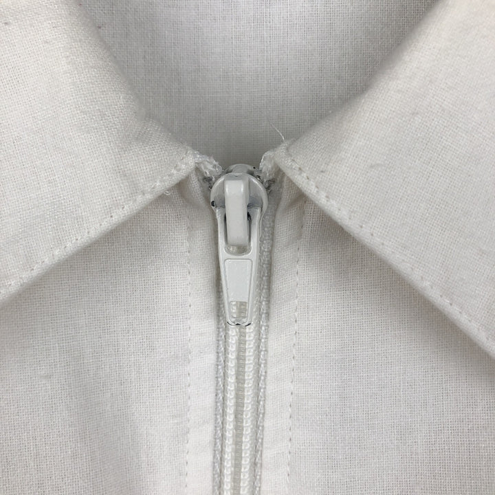 John Blair shirt jacket, men's size L (approx.), with collar. polyester white type Vintage Second Hand