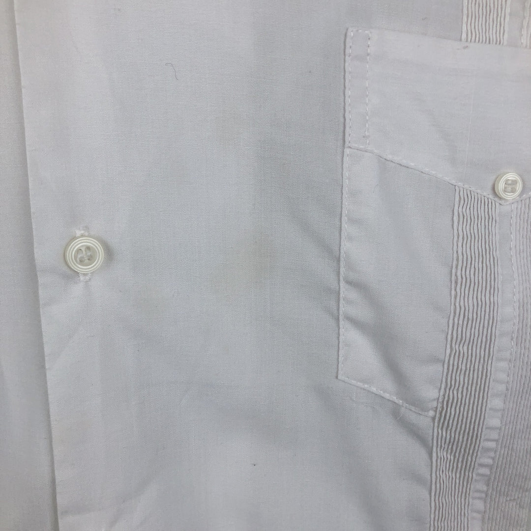 GUAYABERAS YUCATECAS Short-Sleeve Open Collar Mexican Shirt Cuban Shirt Men's XL Equivalent Box Shirt polyester white type Vintage Second Hand