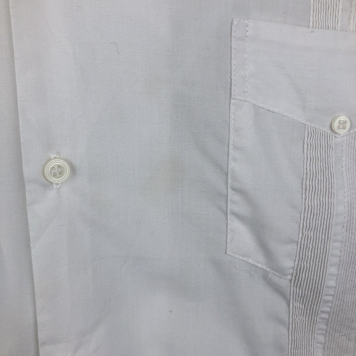 GUAYABERAS YUCATECAS Short-Sleeve Open Collar Mexican Shirt Cuban Shirt Men's XL Equivalent Box Shirt polyester white type Vintage Second Hand