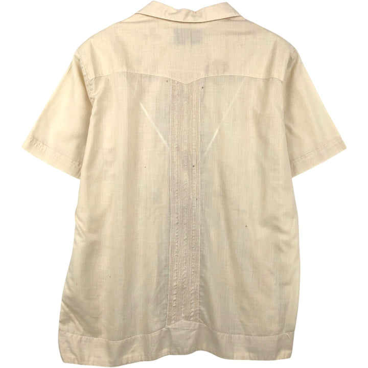 Anthony SPORT Short-Sleeve Open-Collar Mexican Shirt, Cuban Shirt, Boxy Shirt, Men's Size M unclear Beige type Vintage Second Hand