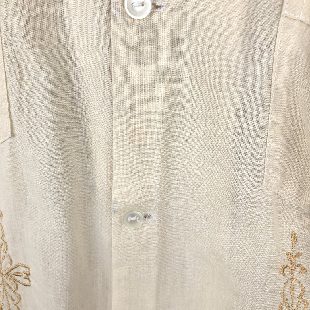 Anthony SPORT Short-Sleeve Open-Collar Mexican Shirt, Cuban Shirt, Boxy Shirt, Men's Size M unclear Beige type Vintage Second Hand