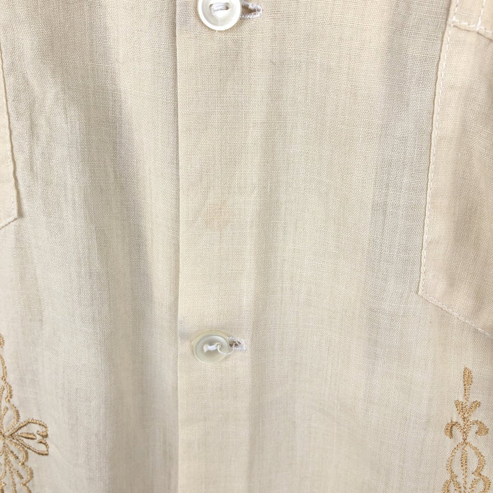 Anthony SPORT Short-Sleeve Open-Collar Mexican Shirt, Cuban Shirt, Boxy Shirt, Men's Size M unclear Beige type Vintage Second Hand