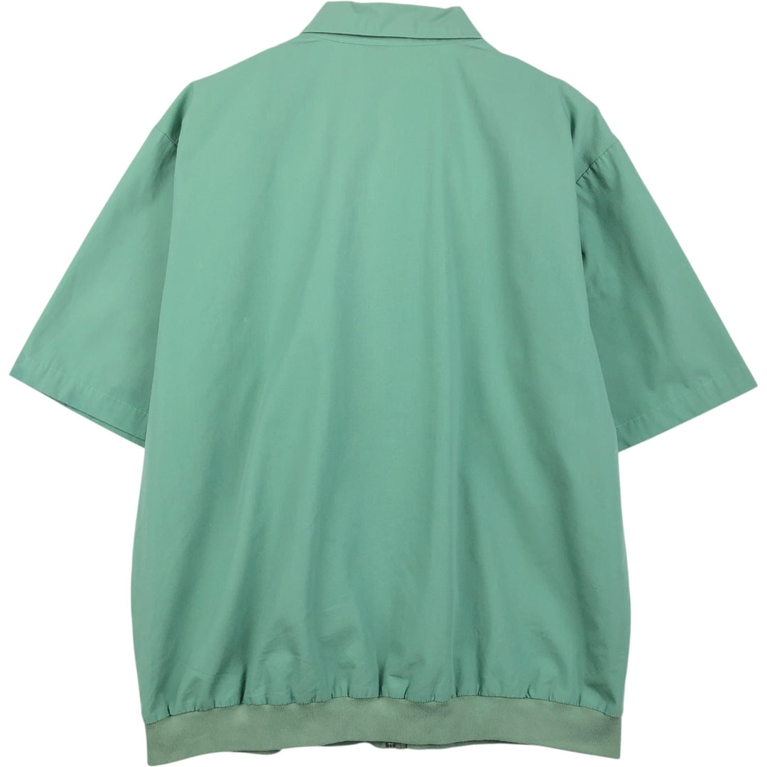 John Blair Collared Short-Sleeve Shirt Jacket, Men's Size XL (approx.) polyester green type Vintage Second Hand